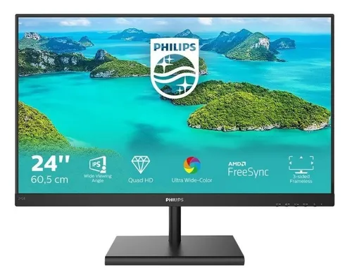 Philips 245E1S - 24 Zoll QHD Monitor (2560x1440, 75 Hz), Flicker Free und Low Blue Mode für erhöhten Sehkomfort