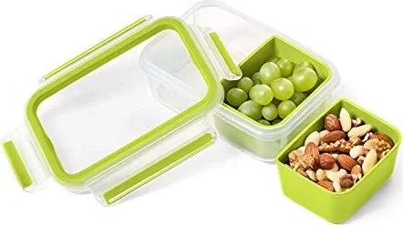 Emsa Snackbox m.Einsätzen rechteck CLIP GO Snack 0,55L