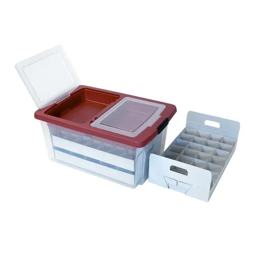 Aufbewahrungsbox Kunststoffbox Christbaumkugeln Lagerbox Regalbox Deckel Einsatz