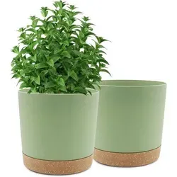 Bumentöpfe 2er Pack mit Abnehmbaren Boden 25.4cm – Grün - Entdecke das 2er Set Bumentöpfe in modernem Grün (25,4 cm) für stilvolle Pflanzenpräsentation. Mit abnehmbarem Boden und Untersetzer für einfache Pflege – ideal für Innen- und Außenbereiche.