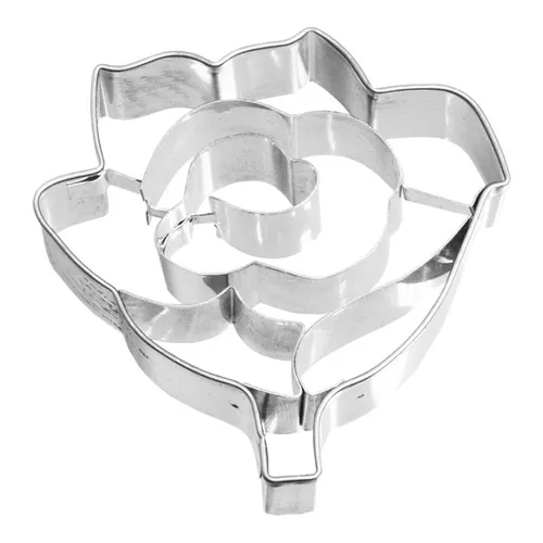 Ausstecher Ausstechform Rose Innenprägung  6cm Edelstahl Blumen filigran Kekse