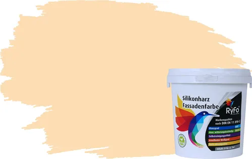 RyFo Colors Fassadenfarbe Silikonharz Weiß, 1L - Wasserabweisende Fassadenfarbe für außen, hochdeckend und UV-beständig. Ideal für Neubauten und Renovierungen, schützt vor Schmutz und sorgt für langlebige Ergebnisse.