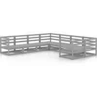 vidaXL 8-tlg. Garten-Lounge-Set aus massivem Kiefernholz - Gartenmöbel-Set aus robustem Kiefernholz, ideal zum Entspannen und für gesellige Stunden im Freien. Kombinierbar mit weiteren modularen Elementen für eine individuelle Gestaltung!