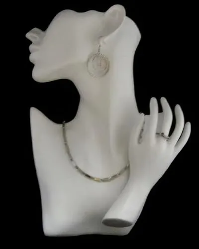 Schmuckbüste Dekokopf + Dekohand Dekopuppe (weiss)