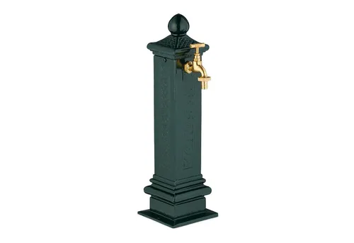 Standbrunnen Brunnensäule - Antik-Stil Gartenzapfsäule - Eleganter freistehender Standbrunnen aus Aluminium und Stahl im Vintage-Design, Höhe 47 cm, ideal für Garten und Terrasse.