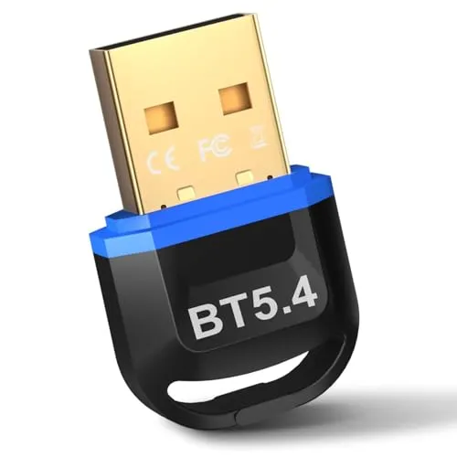 Hoppac Bluetooth Adapter PC, Bluetooth 5.4 USB Stick Dongle, Geringe Latenz, Kompatibel mit Windows 11/10/8.1/7, für Kopfhörer, Mäuse, Controller, Tastaturen, Drucker