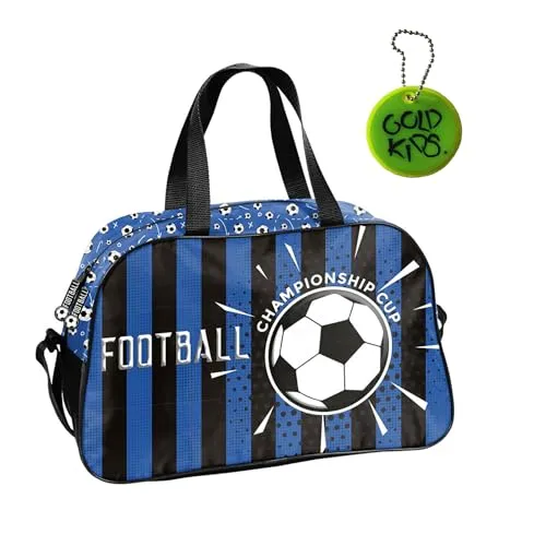 Paso Sporttasche für Kinder - Football Motiv, Umhängetasche mit verstärktem Boden - Klassische Sporttaschen mit inspirierendem Design für kleine Sportler, ideal für Training und Wettkämpfe. Mit robustem Hauptfach, verstellbarem Tragegurt und verstärktem Boden für Stabilität.