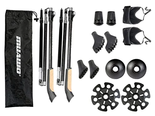Faltbare Nordic Walking Stöcke aus Carbon, verstellbar 45-135 cm