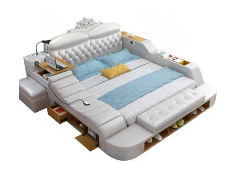 Doppel Luxus Design Leder Bett Polster Betten Modern