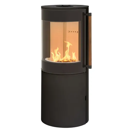 H&M Kaminofen MONO 3.0 rund Stahl schwarz - Modern gestalteter Holzofen mit 7 kW Nennwärmeleistung und externer Luftzufuhr, ideal für den Innenbereich. Hohe Energieeffizienzklasse A und Wirkungsgrad von 79% sorgen für angenehme Wärme.