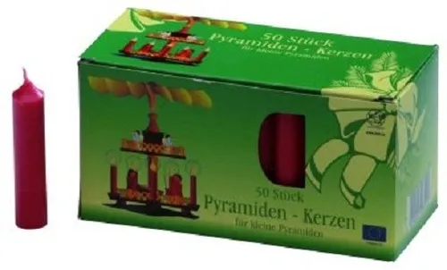 Produktbild PYRAMIDENKERZE 50 STÜCK ROT 14 x 70 MM NEU OVP