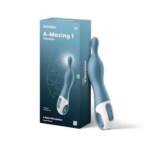 Satisfyer A-Mazing 1 Klitoris- & A-Punkt Vibrator | Flexible Spitze für tiefe Stimulation | Wasserdicht (IPX7) | Wiederaufladbares Sex-Spielzeug für Damen in Blau