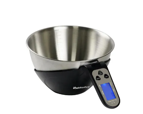Melchioni Küchenwaage EQUILIBRA mit Edelstahl-Schüssel, 5 kg Kapazität - Die EQUILIBRA Küchenwaage bietet präzises Messen mit 5 kg Kapazität und einem klaren LCD-Display. Die abnehmbare Edelstahl-Schüssel ermöglicht einfache Reinigung und vielseitige Nutzung für alle Rezepte.