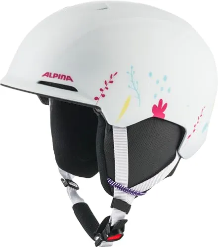 Alpina Unisex Jugend BRIX JR Skihelm, White-Graphic matt - Skihelm mit herausnehmbarem Innenfutter und abnehmbaren Ohrenpolstern für individuellen Komfort. Integrierter Nackenwärmer bietet extra Wärme und Schutz. Optimaler Schutz durch leichte Bauweise.