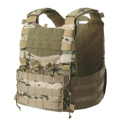 Helikon-Tex Guardian Military Set - Multicam Plattenträger Weste - Militäruniformen, strapazierfähiger Plattenträger aus 100% Nylon (Cordura) für maximale Flexibilität und Komfort, kompatibel mit ballistischen Platten in verschiedenen Größen.