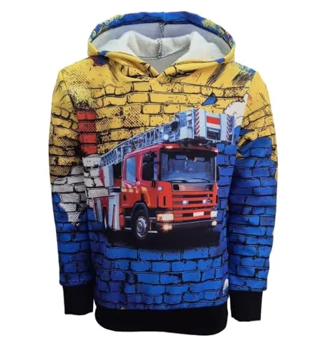 Fashion Boy Sweatshirt Langarm-Shirt mit Feuerwehr Druck, Gr. 152 JSf1.14
