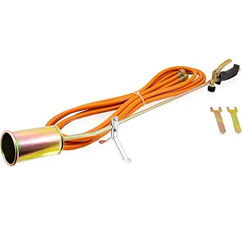 Bituxx Gasbrenner Unkrautvernichter 58Kw - Abflammgerät für effektives Unkraut- und Moosbeseitigen, stufenlos einstellbare Flamme bis 1850°C, ideal für Garten und Bau mit 5m Schlauch für große Bewegungsfreiheit.