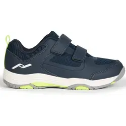PRO TOUCH Kinder Indoor-Schuh Rebel IV VLC J NAVY DARK/NAVY/YELLOW, Größe 37 - Leichter Kinder Hallensportschuh mit atmungsaktivem Mesh-Obermaterial und Klettverschluss. Ideal für aktiven Einsatz in der Halle, mit herausnehmbarer Einlegesohle für optimalen Komfort.