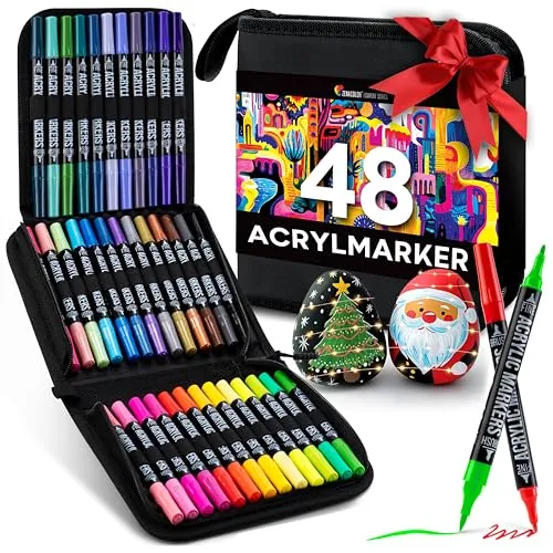 Zenacolor 48 Acrylstifte für Steine mit Doppelspitze