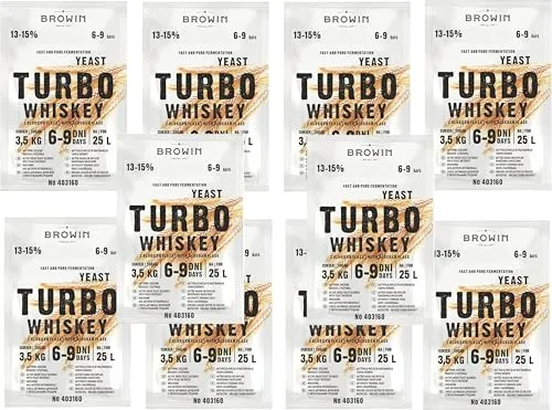 Turbo Whiskey Alkohol Hefe, Brennhefe Herstellung Maische aus Getreide 13-15% Turbohefe Gärhefe Hefe 10 x