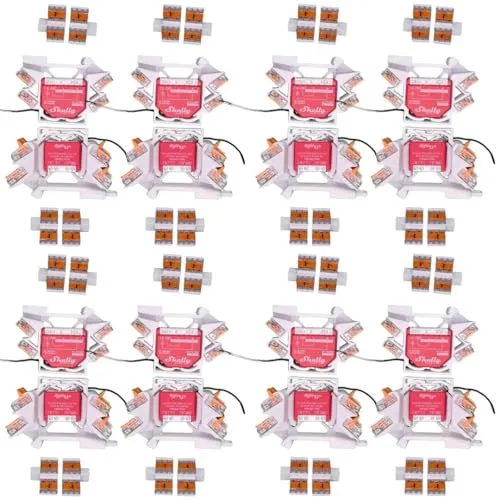 Printtastisch Hutschienenhalter passend für 42 Shelly Relais Modelle – Plus 1, 1PM, 2PM, Mini, Gen3, Gen4, i4 DC, Dimmer, RGBW2, Wave, EM, AddOn, DALI, Shutter – WAGO 221, PETG, 8 Stück + Erweiterung