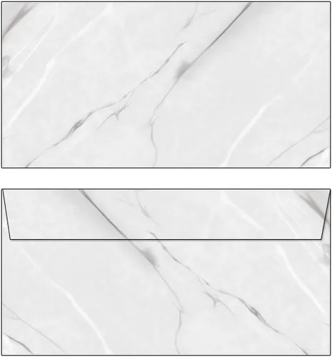 Briefumschläge Motiv Marmor schwarz weiß grau DIN lang ohne Fenster Kuvert 10