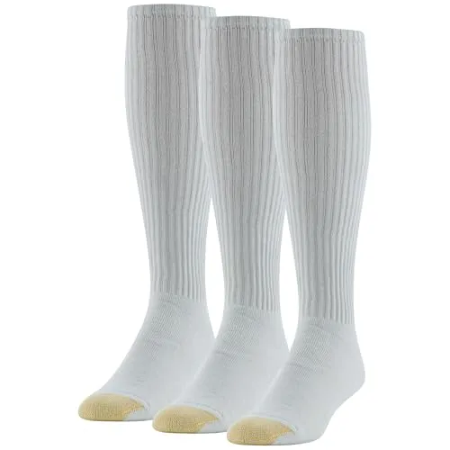 Gold Toe Herren Ultra Tec Performance Over-The-Calf Sportsocken, Multipairs, Weiß (3 Paar), X-Large, Weiß (3 Paar)