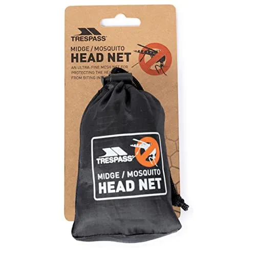 Trespass Midge Head Net, Black, Ultrafeines Moskitonetz, Schwarz