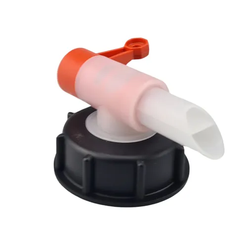 Abfüllhahn DIN 61 Dosierhahn 23/61HF rot/natur mit Verschluß und Dichtring