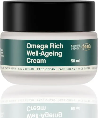 Freshly Cosmetics Omega Rich Well-Ageing Cream 50 ml - Bodycreme zur Reduzierung von Falten und Schlaffheit, spendet intensive Feuchtigkeit und verbessert das biologische Alter der Haut dank 7 natürlichen Wirkstoffen.