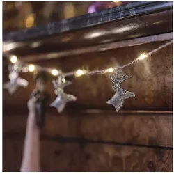 Lights4fun LED-Lichterkette 10er LED-Mikro-Weihnachtslichterkette Rentiere