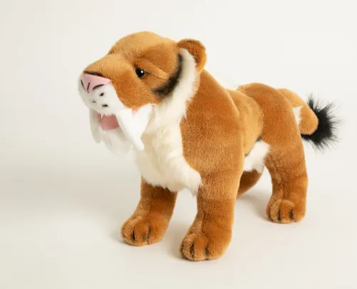 Plüschtier Säbelzahntiger 25 cm, Stofftier Stofftiere Kuscheltier Steinzeit Tier Tiere