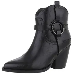 Ital-Design Damen Cowboyboots Western Westernstiefelette (88577605) Blockabsatz Stiefeletten in Schwarz schwarz 37 EU