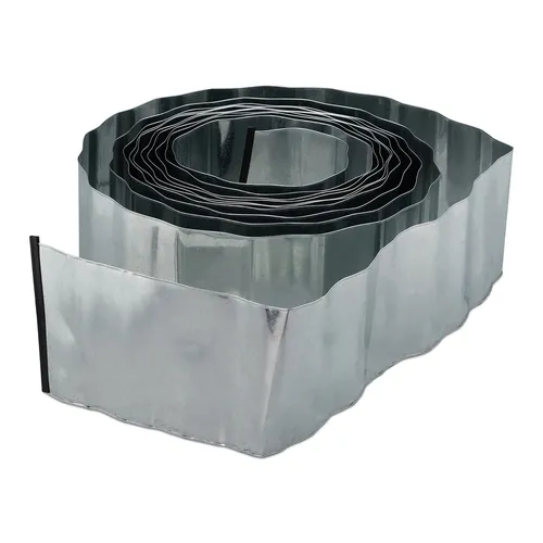 Rasenkante Beetumrandung 10 m aus verzinktem Metall von Relaxdays