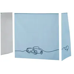 Hoppekids Vorhang Mittelhochbett 70x160  Cars , blau , Maße (cm): B: 300 H: 108