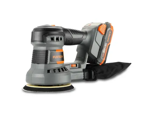 FUXTEC 20V Akku Rotationsschleifer FX-E1RS20 SET - Schleifmaschinen mit 20V Akku, ideal für flexible Schleifarbeiten ohne Kabel. Inklusive 2Ah Akku und 1A Ladegerät für sofortige Einsatzbereitschaft.