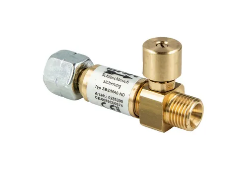 GOK Schlauchbruchsicherung manuell 50mBar 1,5 kg/h - Anschlüsse: Zuverlässige Schlauchbruchsicherung für maximale Sicherheit bei Gasinstallationen, schützt vor Leckagen.