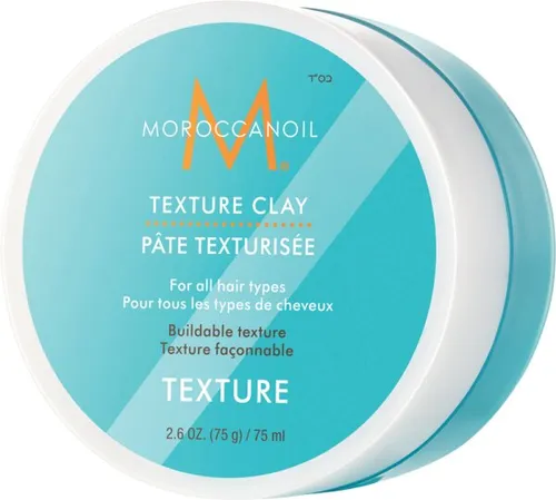 Moroccanoil® Texture Clay 75 ml - Haarstyling-Produkte, ideal für alle Haartypen mit mittlerem Halt, verleiht Textur und Form, Leave-In Anwendung für müheloses Styling.