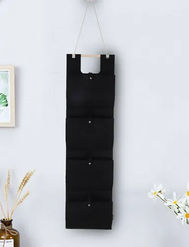 RAIKOU Türaufhängetasche Hängeorganizer Tasche Aufbewahrung Storage Halter Wandtasche Schwarz 32*118 cm