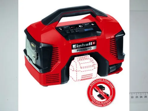 Einhell Kompressor PRESSITO Hybrid-Kompressor - 11 bar, ölfrei, flexibel nutzbar mit Strom oder Akku, digitale Druckanzeige und Auto-Shutoff-Funktion
