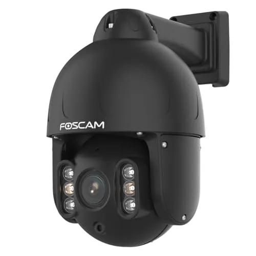 FOSCAM SD8EP B - IP Überwachungskamera mit 4-fachem Zoom - Hochauflösende 8 MP PTZ Dome Kamera für außen, mit 4-fachem optischem Zoom und intelligenter Personenverfolgung, ideal für umfassende Sicherheitsüberwachung.