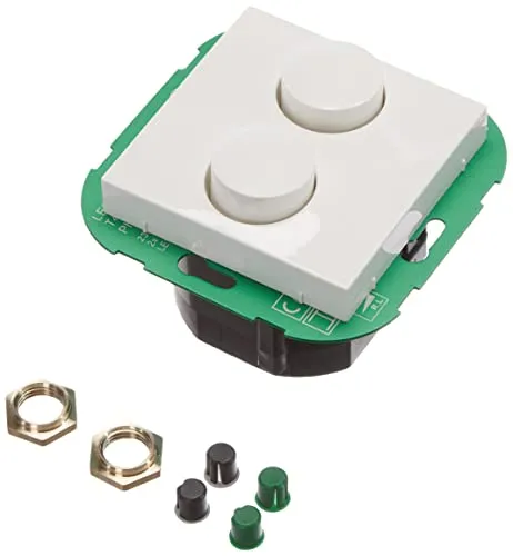 EHMANN 4295x0700 T42.07 Unterputz-Doppeldimmer - Steckdosen & Zubehör - Ideal zum platzsparenden Dimmen von zwei Leuchtstellen, geeignet für dimmbare LED-Lampen und andere Leuchtmittel, Made in Germany.