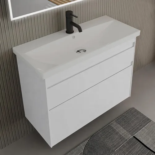 Alpenberger Waschbecken mit Unterschrank 100 cm – Elegantes Badmöbel Set