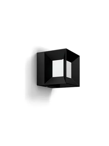 Parterre Wandlaterne Schwarz 1x8W 230V - Elegante Wandleuchte mit 8W LED, warmweißem Licht und stilvollem Laternen-Design, perfekt für Außenbereiche.