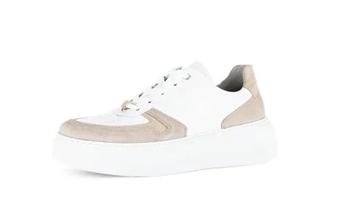 Gabor FLORENZ Plateausneaker - Sportlicher Freizeitschuh mit Kontrastbesätzen - Sneaker in Größe 40, aus hochwertigem Nappaleder und Veloursleder, mit OPTIFIT-Wechselfußbett für individuellen Komfort und Weite G für optimale Passform.