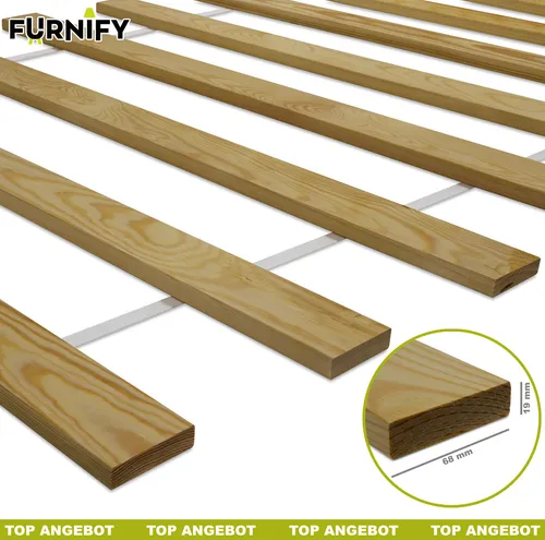 Lattenrost Rollrost 120 x 200 cm - Stabiler Bettrost aus Kiefernholz - Hochwertiger Lattenrost aus 100 % Kiefernholz für optimale Atmungsaktivität und Stabilität. Ideal für alle Matratzenarten, belastbar bis 200 kg.