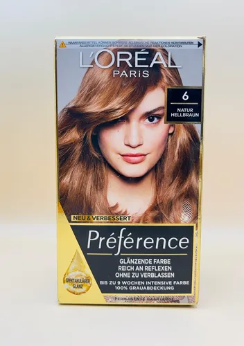 L'Oréal Paris Permanente Haarfarbe 6 Natur Hellbraun, 3er Set