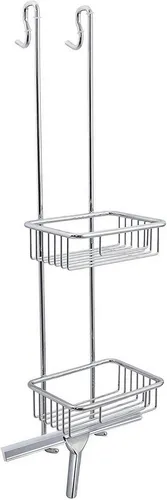 Euroshowers GmbH Duschablage - 3 Etagen Hängeregal aus Edelstahl - Ablagen für Duschkabinen, langlebig und rostfrei, inklusive Duschabzieher für eine saubere und ordentliche Dusche.