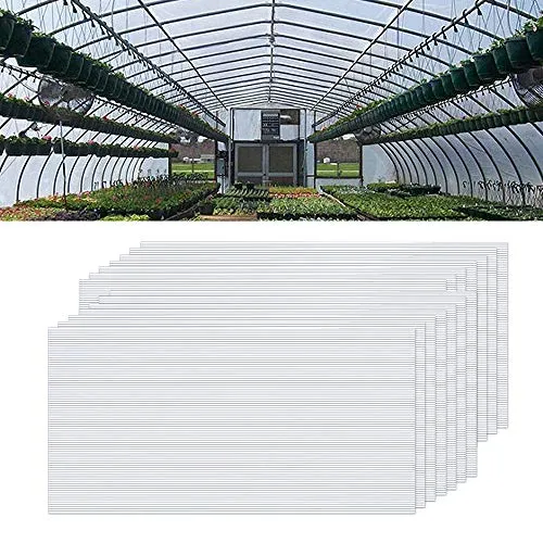 NAIZY 14x Polycarbonat Hohlkammerstegplatten, 4mm | 10,25 m² Doppelstegplatte für Gewächshaus Garten Treibhaus Ersatzplatten (60.5 x 121cm) - Transparent