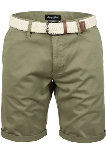 Amaci&Sons Chinoshorts BERWYN Chinoshort inkl. Gürtel Herren Bermuda Short Hose Regular Fit inkl. Gürtel